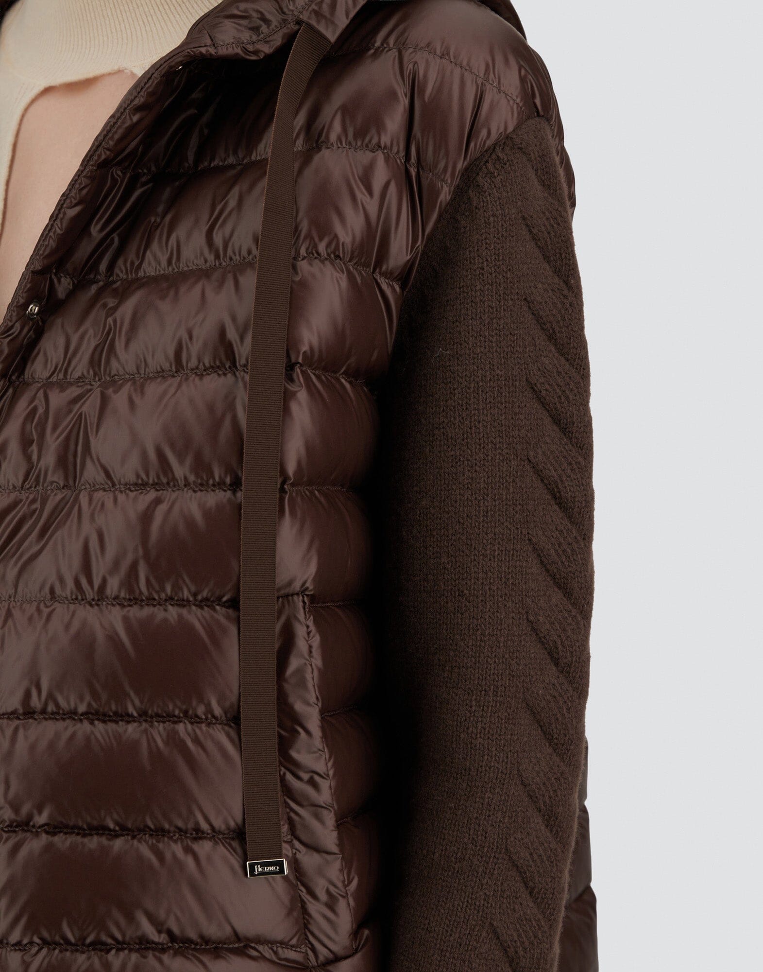 Quilted Hoodie with Braided Sleeve-Jackets-Uniquities