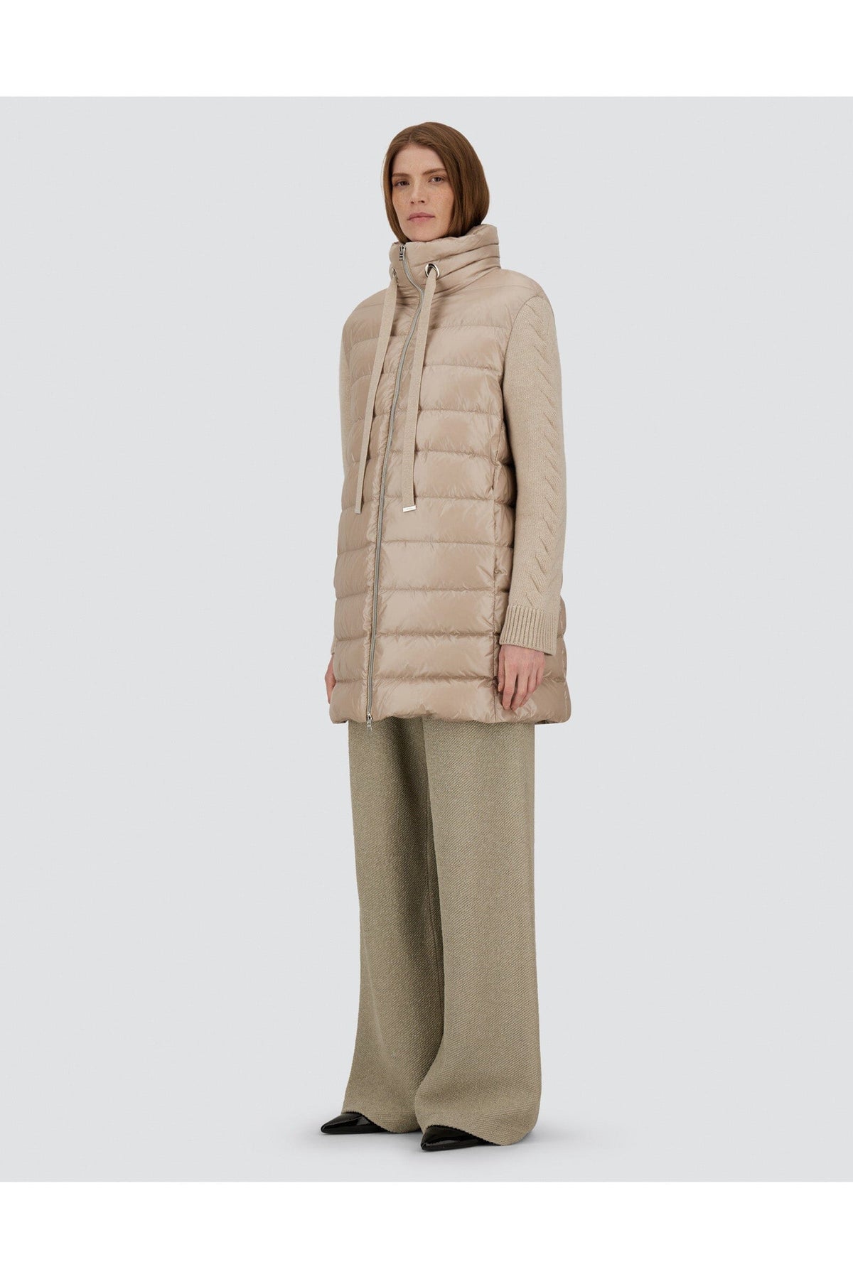 Shiny A-shape Jacket with Braided Sleeves-Jackets-Uniquities