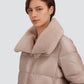 Midthigh Coat Faux Fur Trim-Jackets-Uniquities