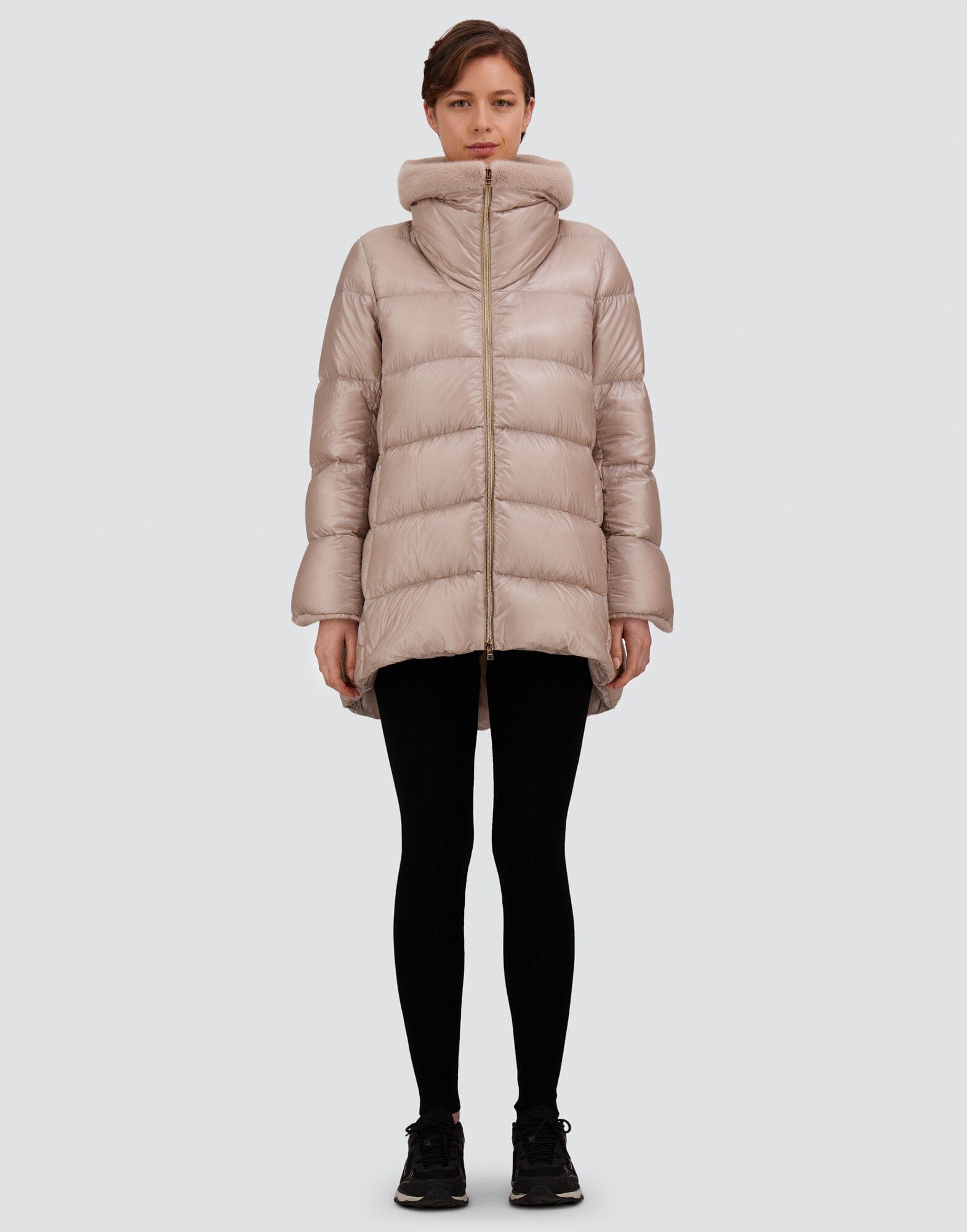 Midthigh Coat Faux Fur Trim-Jackets-Uniquities