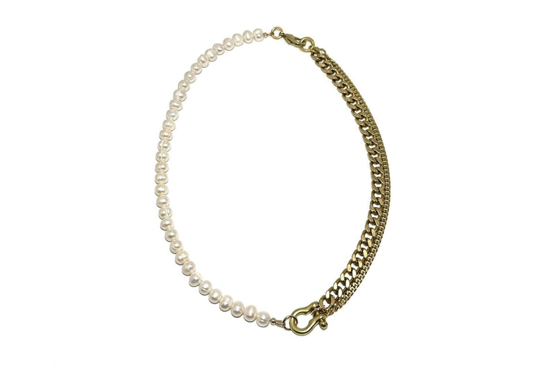 Shackle Pearl Necklace-Jewelry-Uniquities