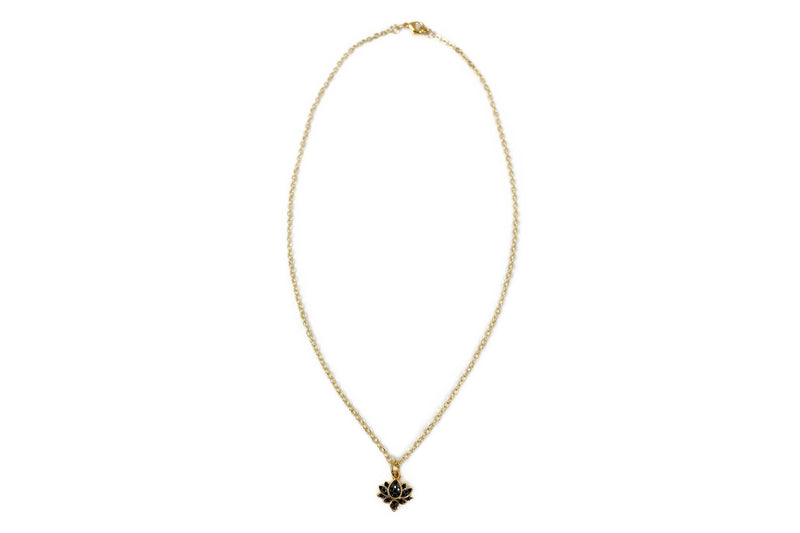 Pave Black Lotus Necklace-Jewelry-Uniquities