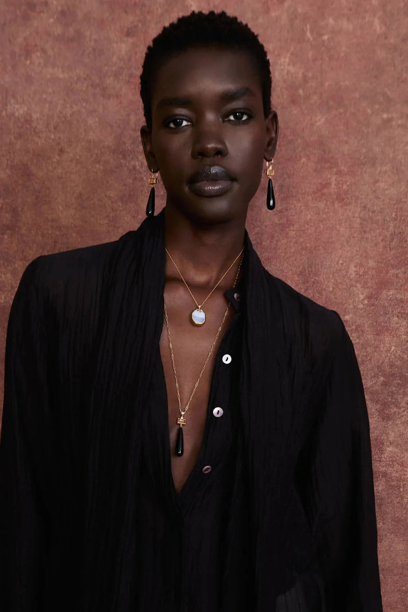 Agate Teardrop Necklace-Jewelry-Uniquities