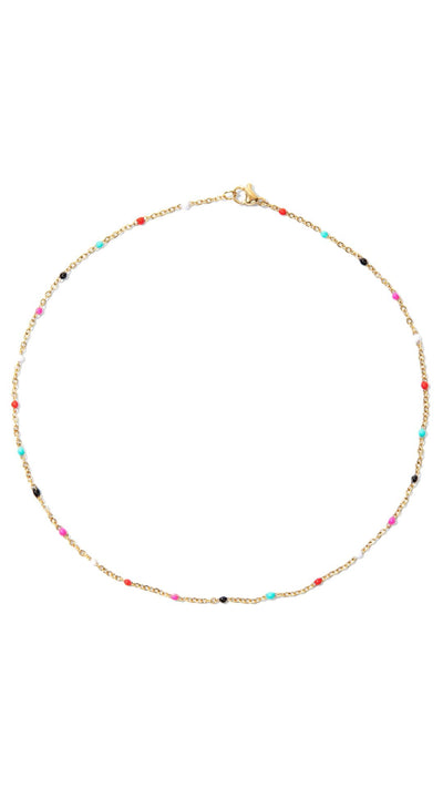 Gwen Enamel Beaded Necklace-Jewelry-Uniquities