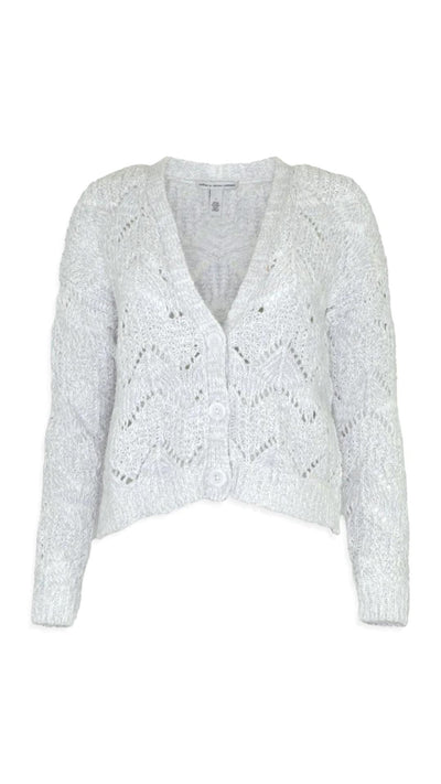 Pointelle Stitch Cardigan With Marled Colors-Sweaters-Uniquities