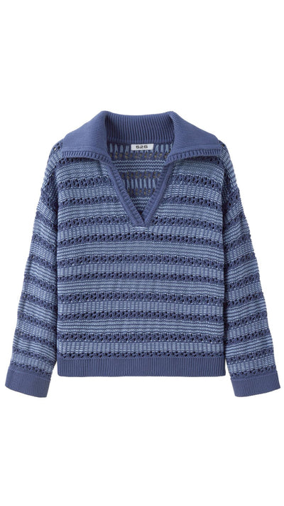 Rachel Sailor Open Stitch Pullover-Sweaters-Uniquities