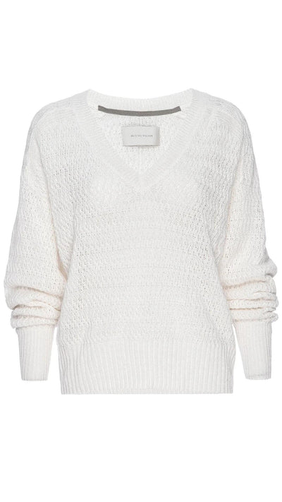 Leia Open Stitch Vee-Sweaters-Uniquities