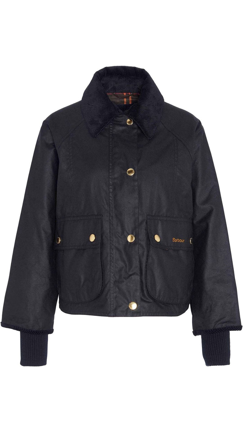 Cropped Beadnell Waxed Jacket-Jackets-Uniquities