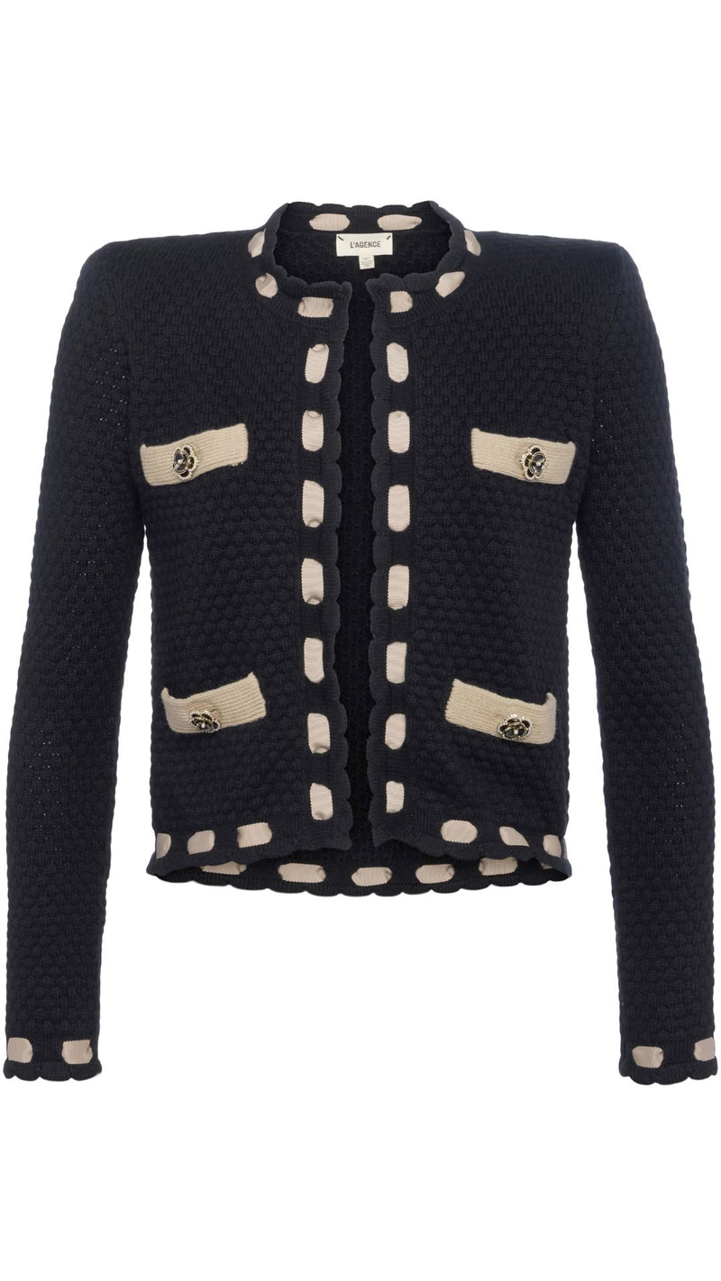 Astor Contrast Trim Cardigan-Jackets-Uniquities