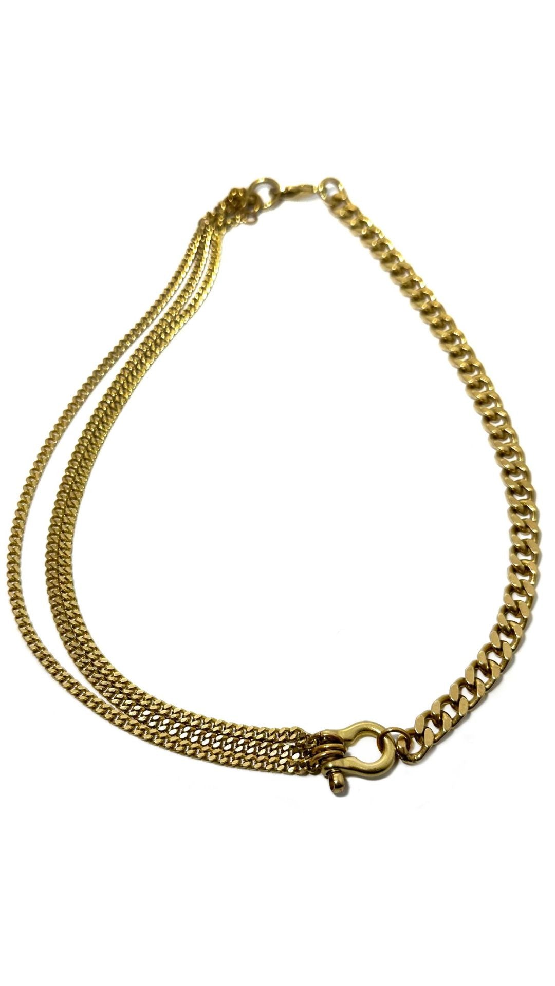 Shackle Trilogy Brass Necklace-Jewelry-Uniquities