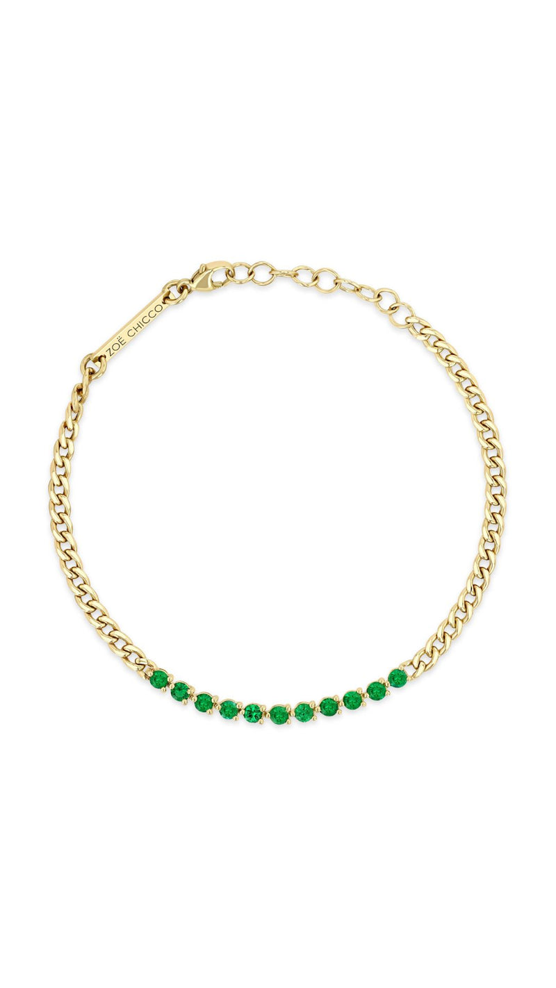 14k Emerald Tennis Bracelet-Jewelry-Uniquities