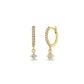 14k Dangling Pave Diamond Earrings-Jewelry-Uniquities