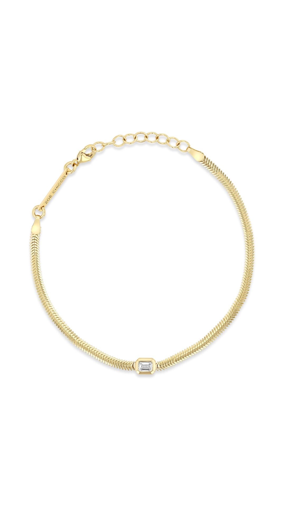 14k Emerald Cut Chain Bracelet-Jewelry-Uniquities