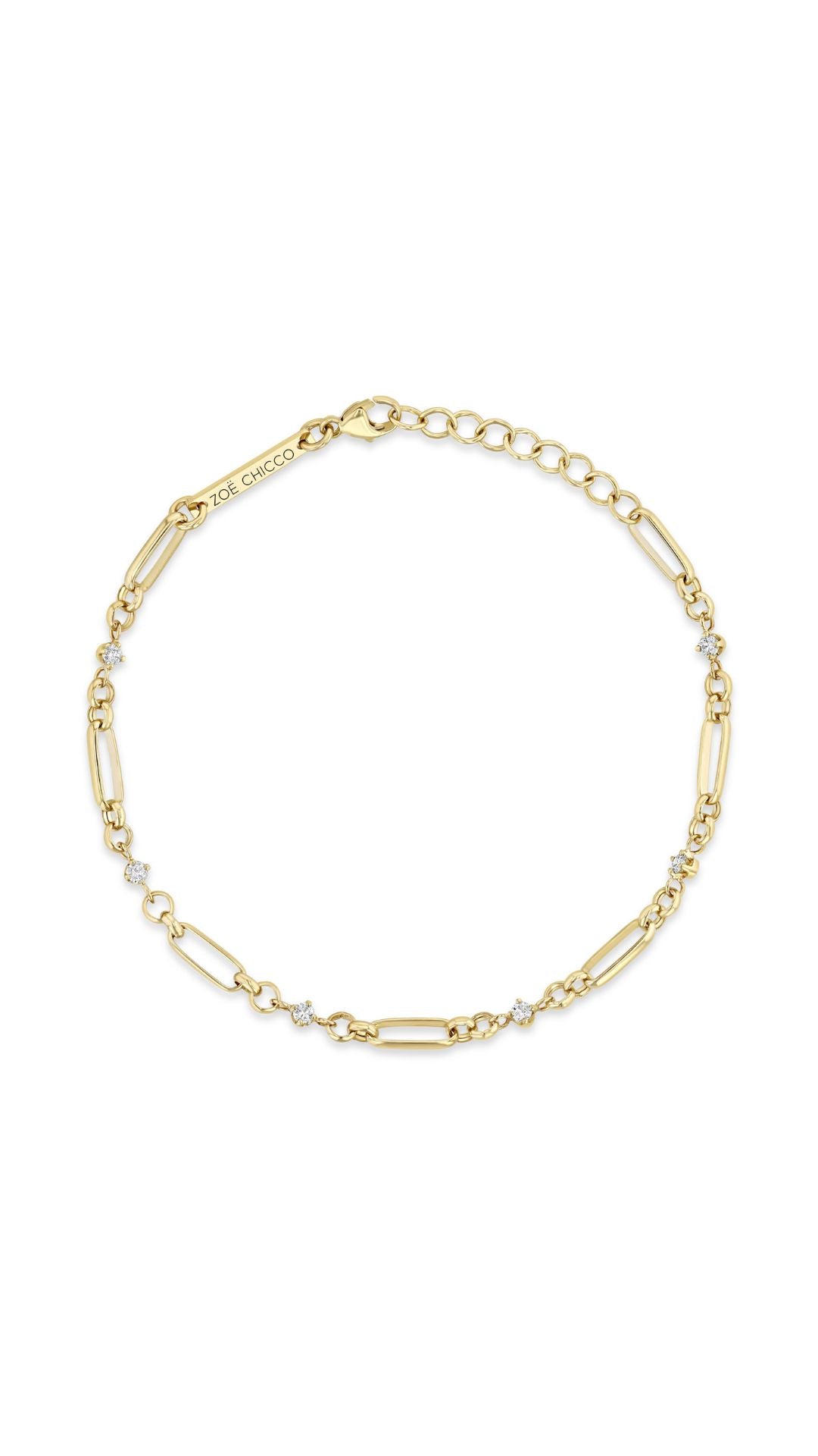 14k Linked Prong Diamond Bracelet-Jewelry-Uniquities