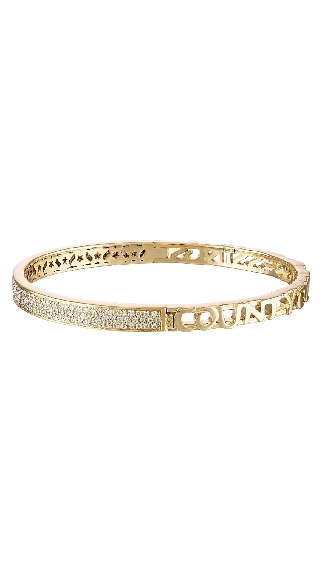 Pave Diamond Mantra Bangle-Jewelry-Uniquities