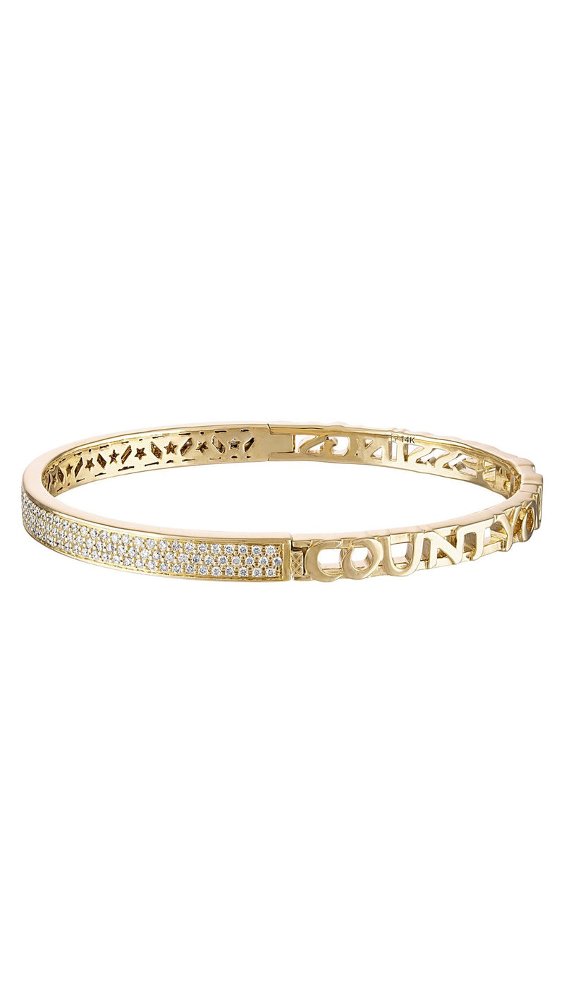 Pave Diamond Mantra Bangle-Jewelry-Uniquities