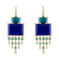 Lapis Opal Emerald Diamond Earrings-Jewelry-Uniquities