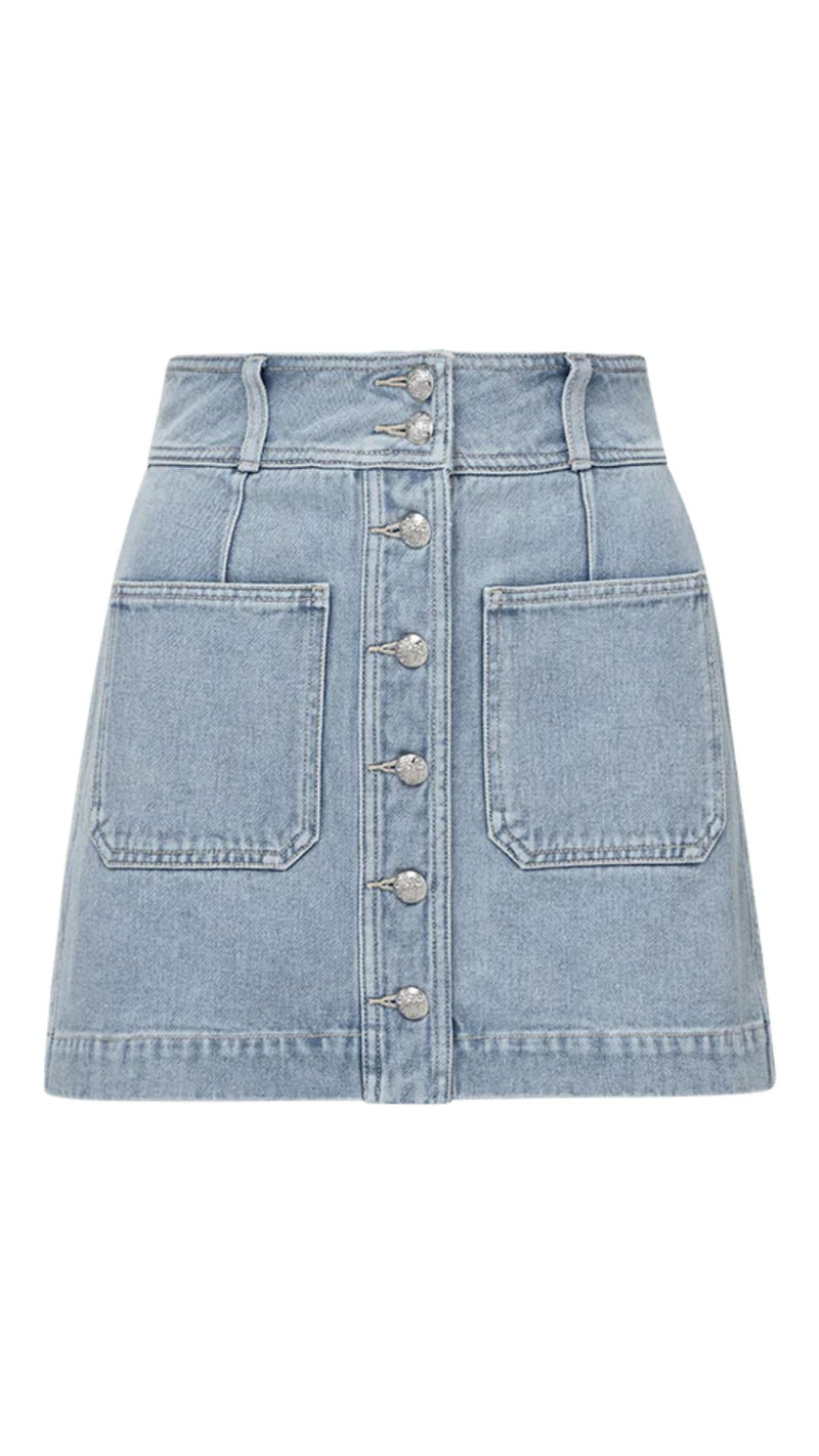 Moxie Mini Skirt-Denim-Uniquities