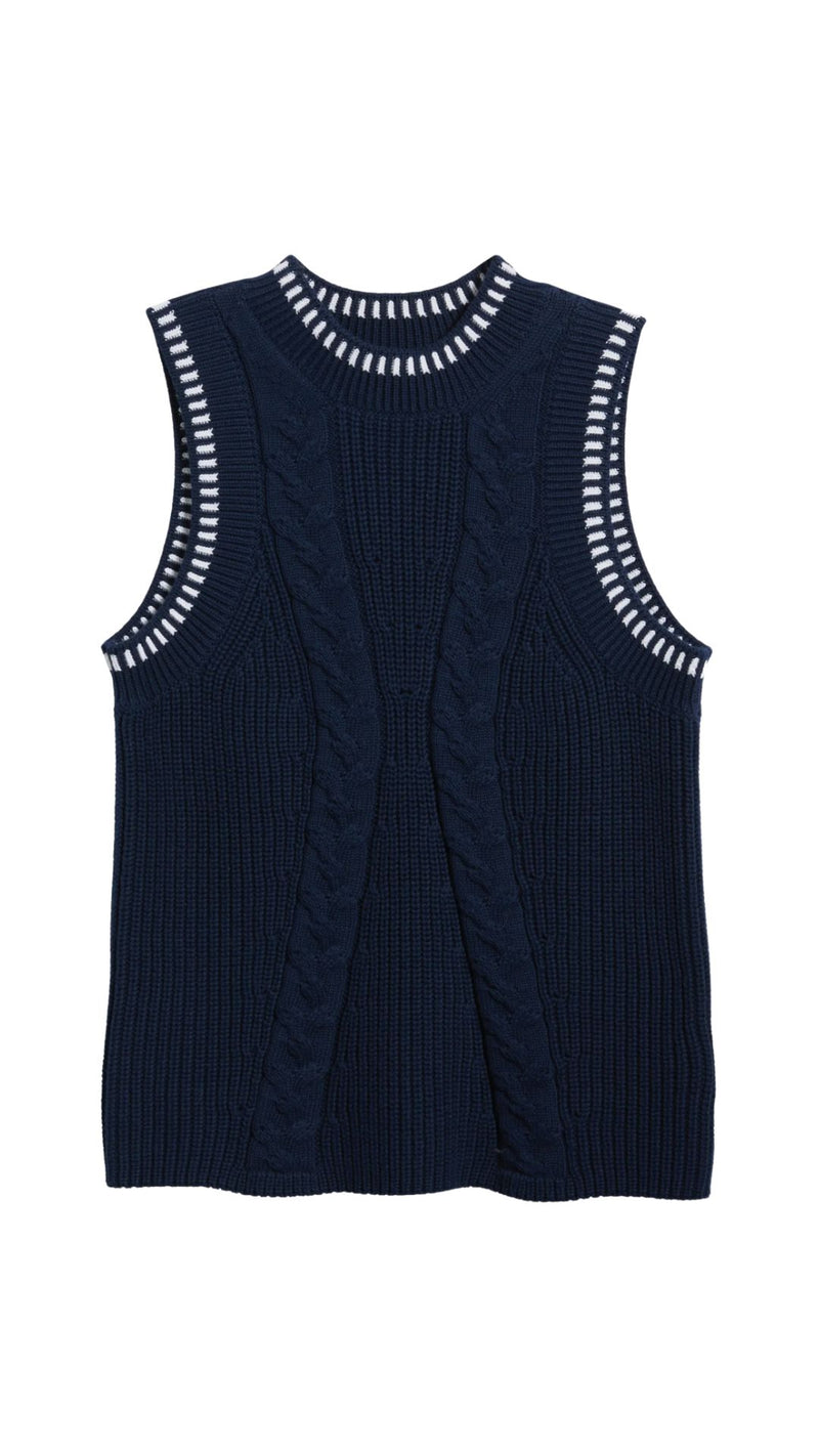 Zoey Cable Demi Tank-Sweaters-Uniquities