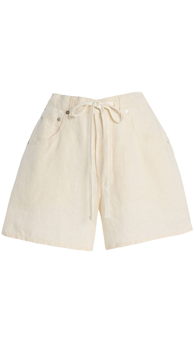 Brynn Drawstring Short Linen-Bottoms-Uniquities