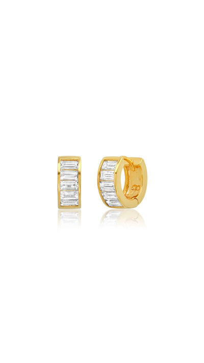 Mini Baguette Huggies-Jewelry-Uniquities