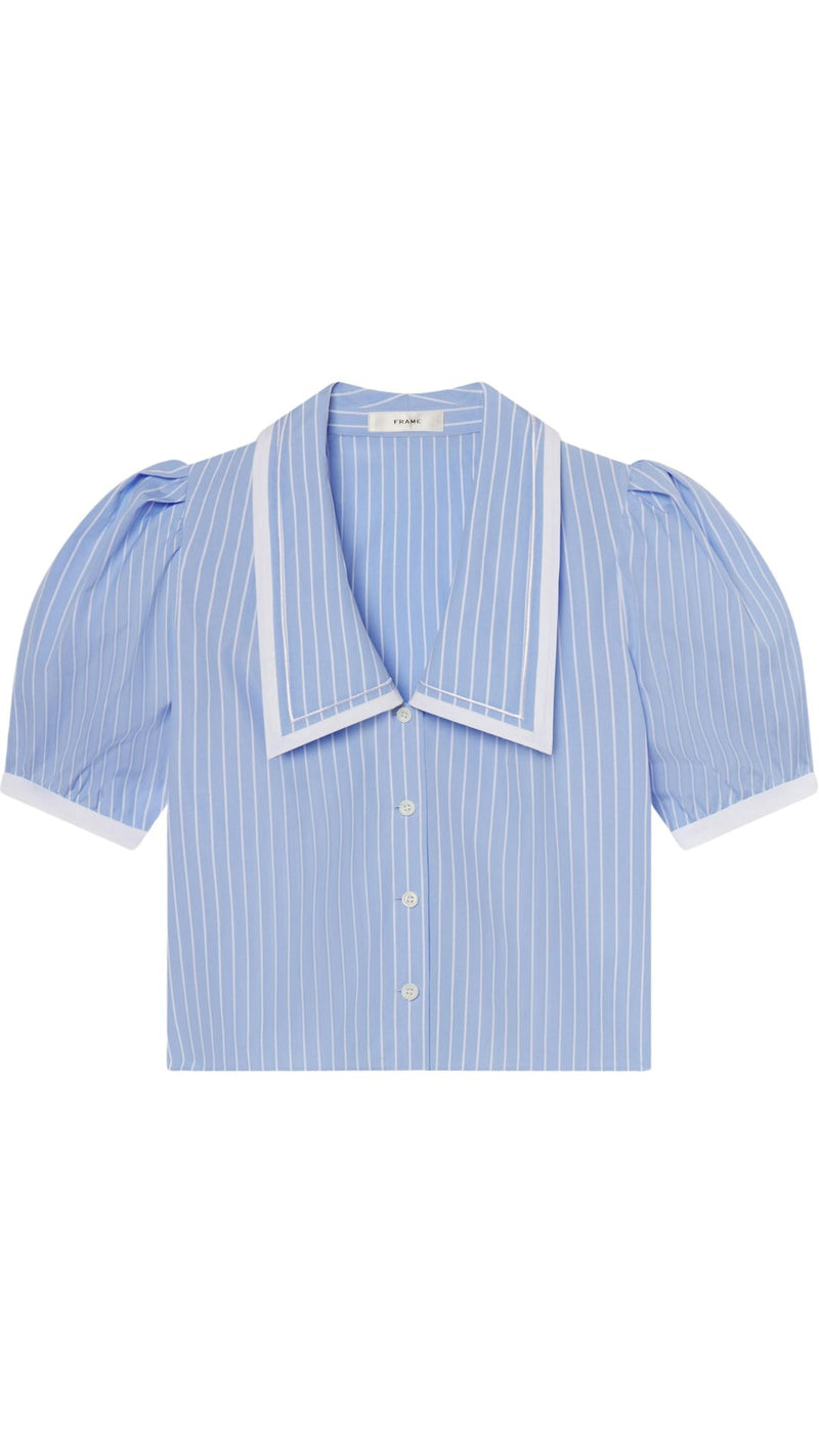 Stripe Sailor Blouse-Tops/Blouses-Uniquities