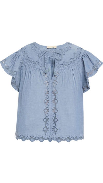 Effie Flutter Sleeve Top-Tops/Blouses-Uniquities
