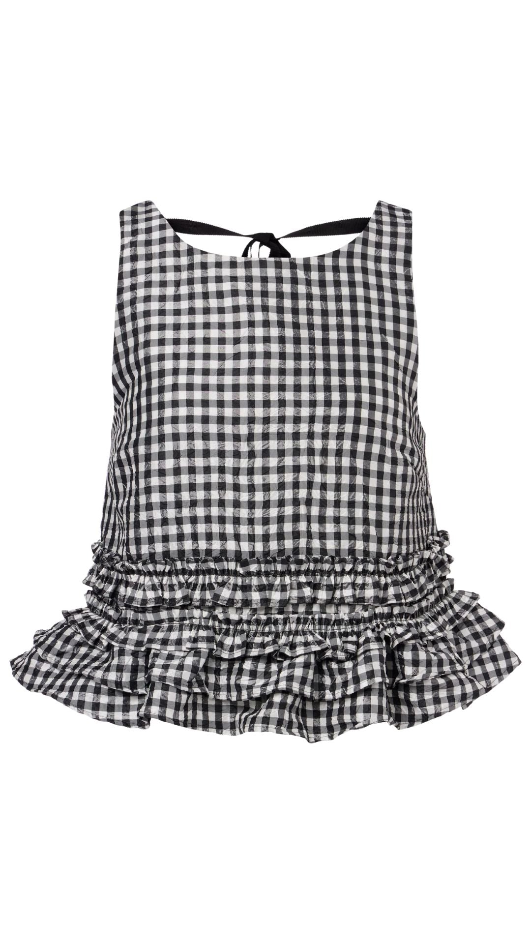 Crinkled Taffeta Frill Top-Tops/Blouses-Uniquities