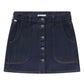 Curved Pocket Mini Skirt-Denim-Uniquities