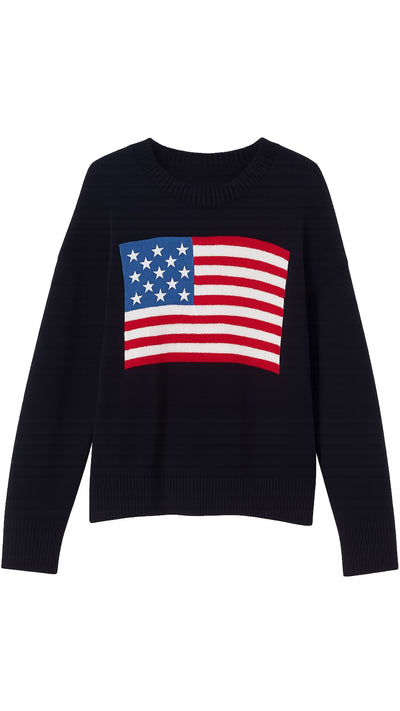 Embroidered American Sweater-Sweaters-Uniquities