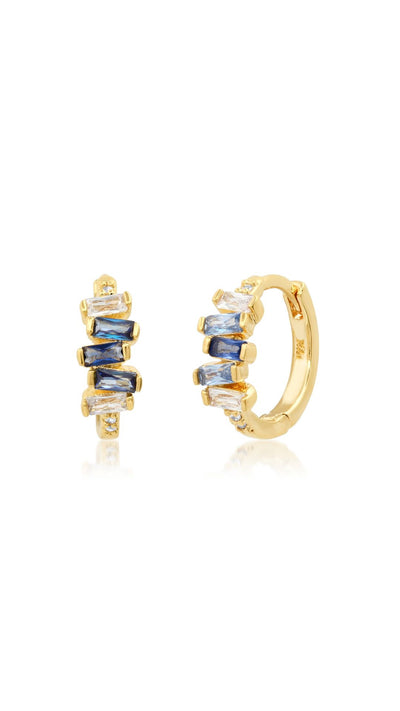Bezel Set Pear Charm Earrings-Jewelry-Uniquities