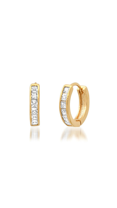 Channel Set Princess Cut Earrings-Jewelry-Uniquities