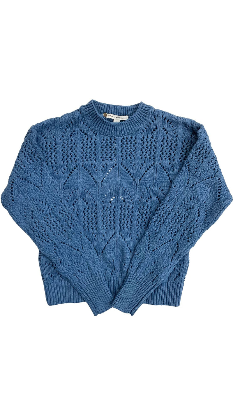 Boxy Pointelle Crew-Sweaters-Uniquities