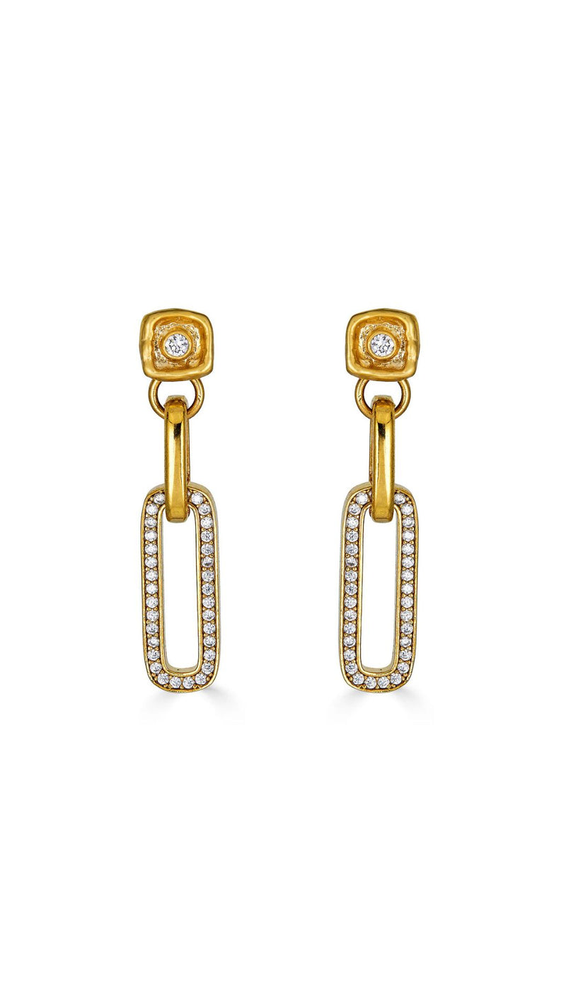 Pave Chain Earrings-Jewelry-Uniquities