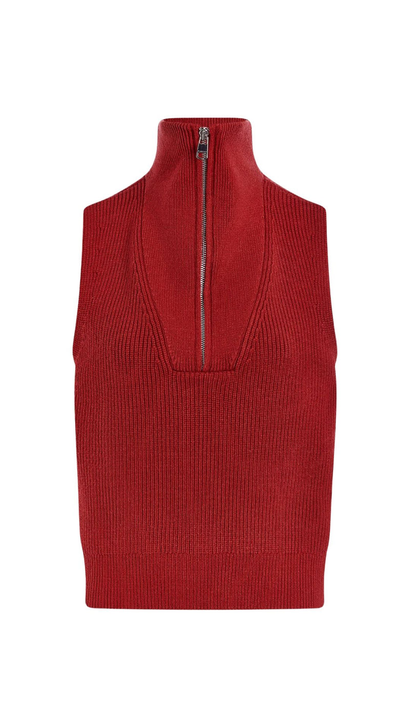 Amina Half Zip Knit-Sweaters-Uniquities