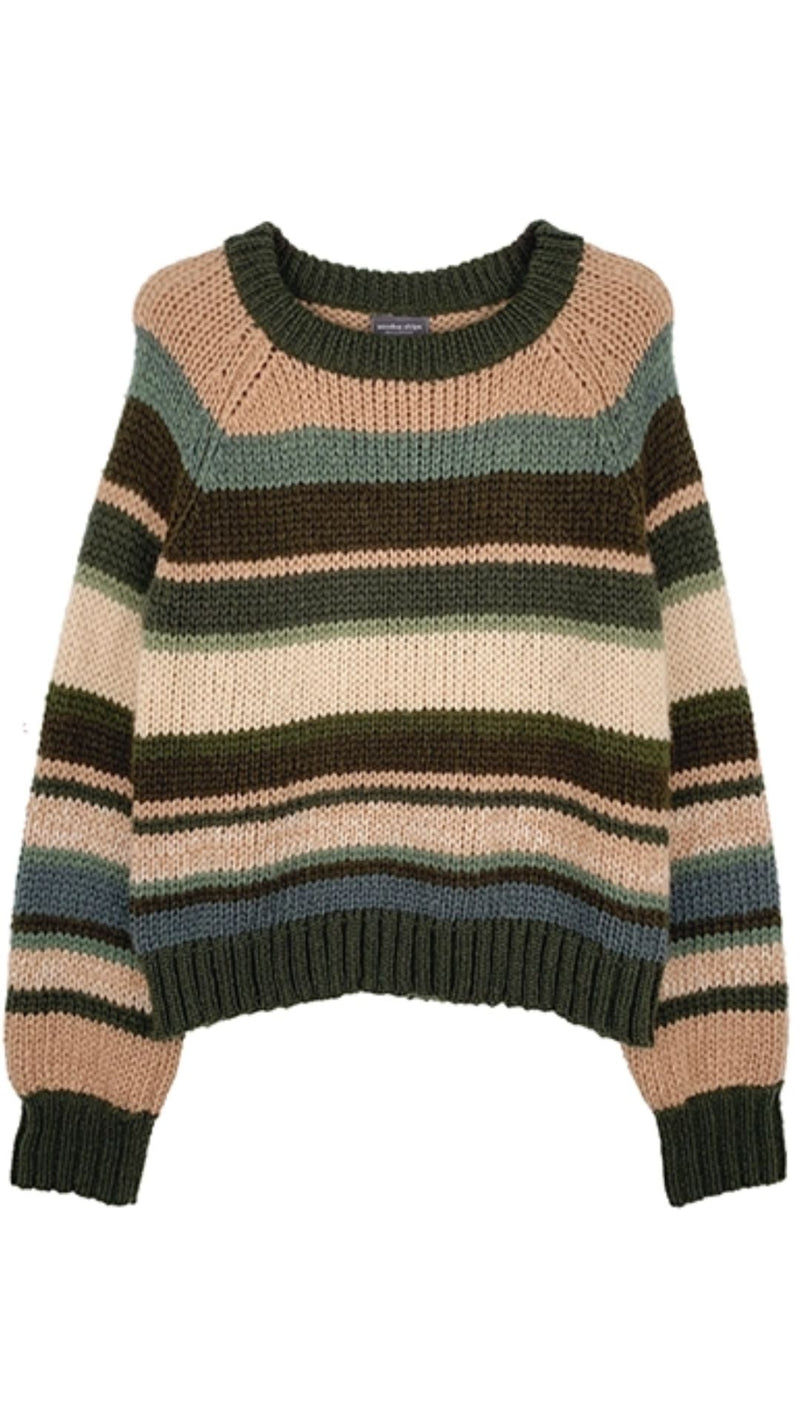 Inez Striped Raglan Crew-Sweaters-Uniquities
