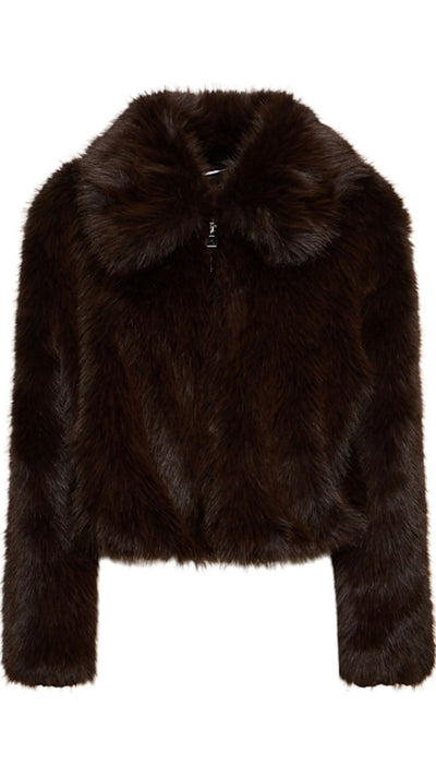 Faux Fur Zip Jacket-Jackets-Uniquities