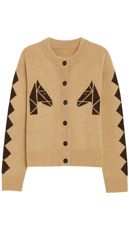 Tegan Horse Cardigan-Sweaters-Uniquities
