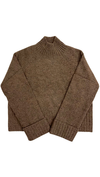 6-Ply Cuffed Solid Boxy Mock-Sweaters-Uniquities