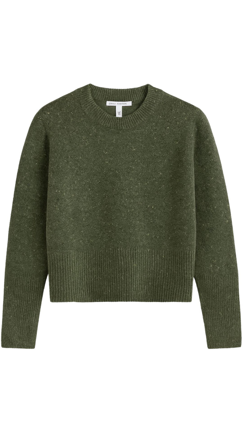 Cropped Boxy Crew With Slits-Sweaters-Uniquities