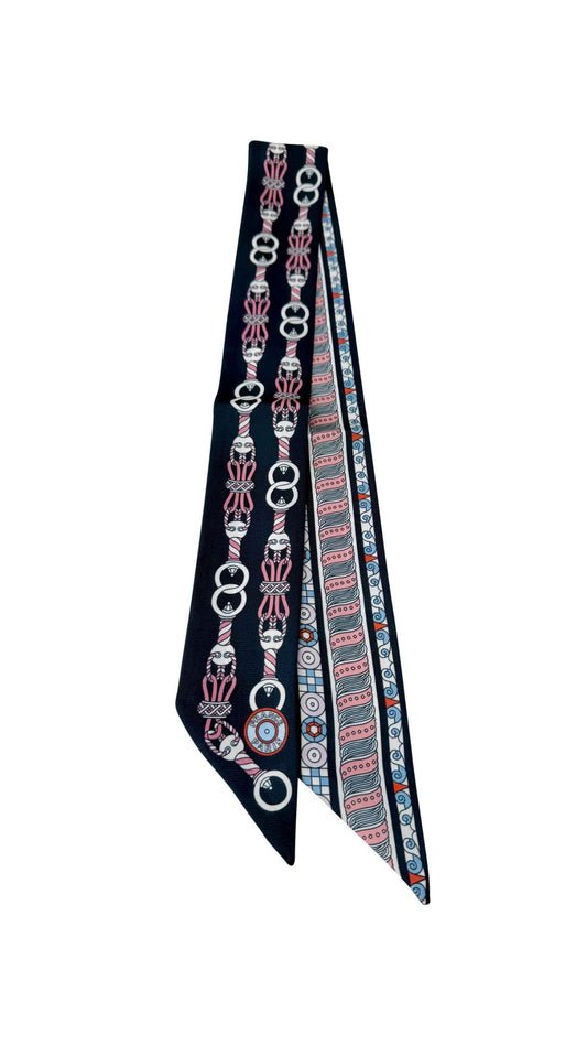 Twilly Scarf Black-Accessories-Uniquities