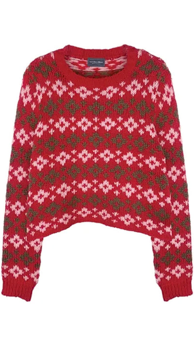 Shrunken Fair Isle Crew-Sweaters-Uniquities
