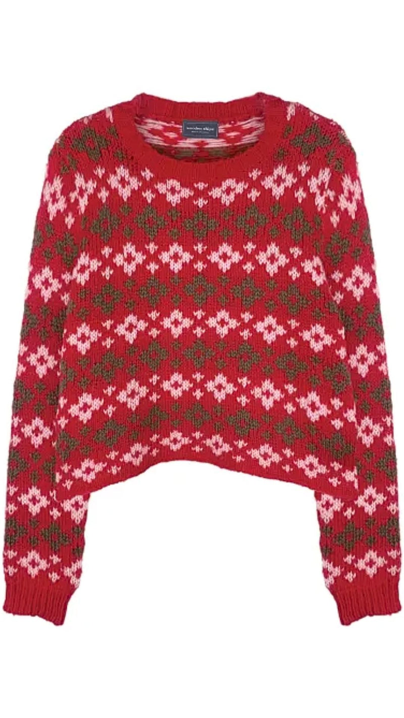 Shrunken Fair Isle Crew-Sweaters-Uniquities