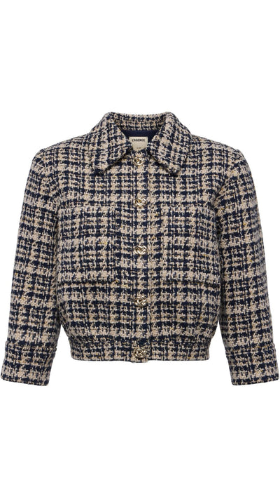 Jia Crop 3/4 Sleeve Jacket-Jackets-Uniquities