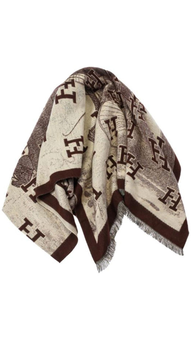 Fashion Printed Scarf Brown-Accessories-Uniquities