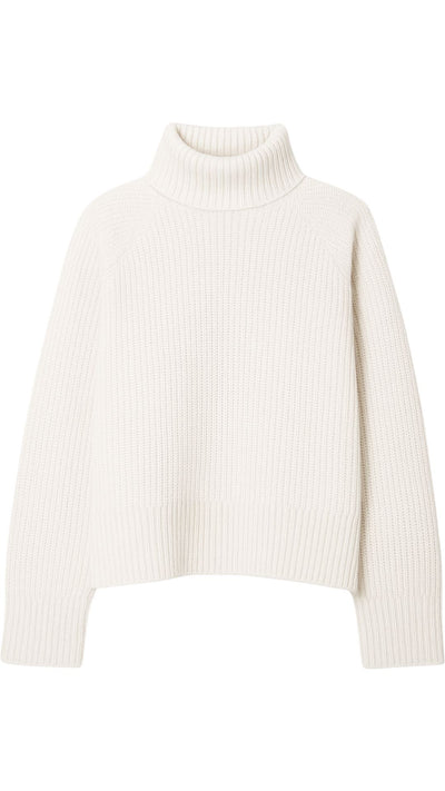 6-Ply Cuffed Solid Boxy Mock-Sweaters-Uniquities