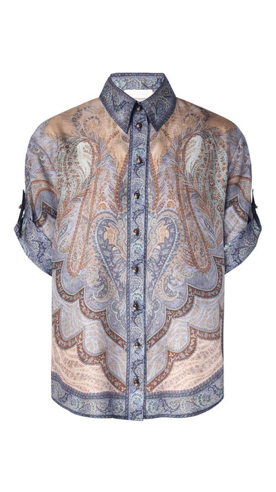 Wanderlust Short Sleeve Shirt-Tops/Blouses-Uniquities