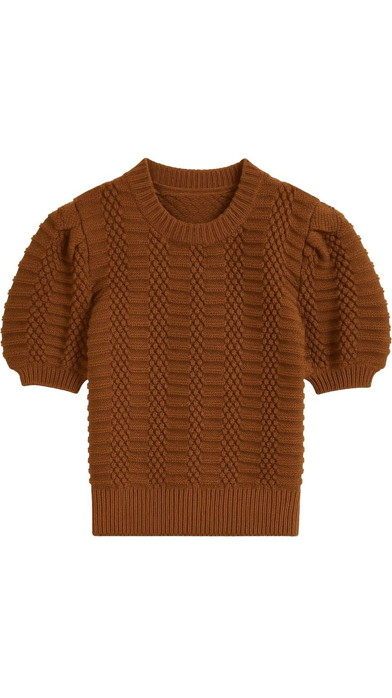 Cameron Puff Sleeve Sweater-Sweaters-Uniquities