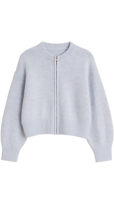 Zip Knit Cardigan-Sweaters-Uniquities