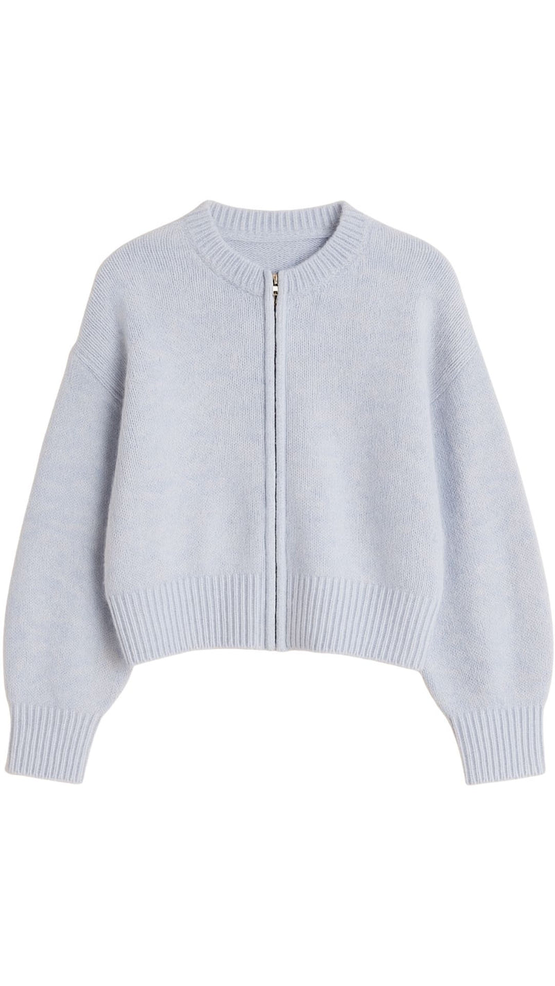 Zip Knit Cardigan-Sweaters-Uniquities